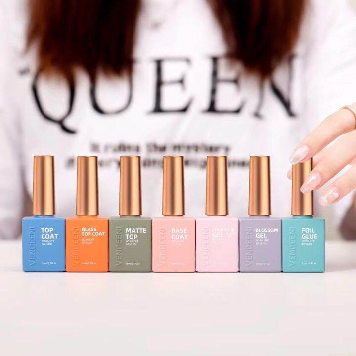 สีทาเล็บเจล-vendeeni-รุ่นใหม่-สีขาว-สีดำ-สีแดง-ท๊อป-เบส-ท๊อปกระจก-ท๊อปฝัง-ท๊อปแมท-vdn-ท็อปเคลือบเงาเล็บ-topcoat