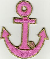 iron on patch Embroidery Anchor Sailing Sailor 6.5x5.5 cm ใบหน้าที่ยิ้ม สมอเรือ ตัวรีด เย็บติดผ้าประเทศไทย โลโก้ปัก มีกาวสำหรับรีด ตกแต่งเสื้อผ้า