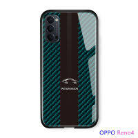 UCUC เคสโทรศัพท์เคสสำหรับ OPPO Reno 4 เคสมือถือ เคสโทรศัพท์ เคส เคสมือถือ เคสโทรศัพท์ เคสReno4 หรูหราCOOLรถRaceingท่อคาร์บอนไฟเบอร์Glossy Soft EDGEกระจกเทมเปอร์กรณี