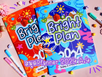 สมุดแพลนเนอร์ สมุดPlanner ไดอารี่ A.4 2024 Bright Plan A.4(พร้อมส่ง)