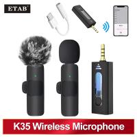 Wireless 3.5mm Lavalier Lapel Microphone Omnidirectional Condenser Mic for Camera Speaker SmartphoneRecording Mic for Youtube