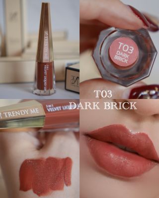 Trendy Me - 3in1 Velvet Liquid lip เทร็นดี้ มี ทรีอินวันเวลเวท แมทลิปสติก  ( เครื่องสำอาง, ลิปสติก,ลิป,ลิปแมท,Cosmetic, Lipstick, Matte Lipstick)