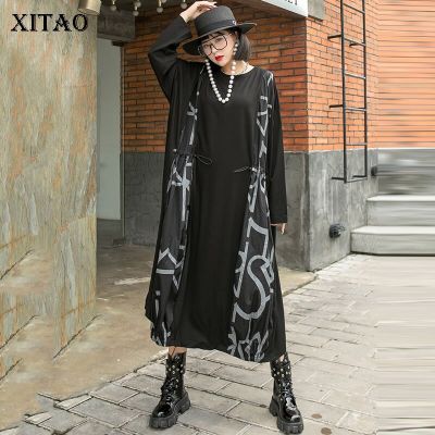 XITAO Dress  Women Print Full Sleeve Dress