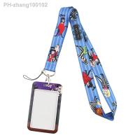 LX560 Office Card Sets Beetle Juice ID Badge Case Clear Bank Credit Card Badge Holder Cartoon Anime Lanyards Keychain