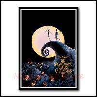 The Nightmare Before คริสต์มาสเคลือบกระดาษโปสเตอร์ศิลปะบนผนังภาพแต่งบ้านห้องนั่งเล่นฮาโลวีน HD กรอบ