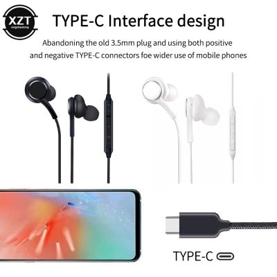 ชุดหูฟังหูฟังแบบ In-ear EO IG955แบบมีสายชนิด C พร้อมไมโครโฟนเพลงสำหรับ Samsung Galaxy A8S Note 10 Huawei P20 P30โทรศัพท์ Xiaomi Mi 8