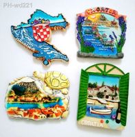 Hot Sale Hand-painted Window Of Croatia Map 3D Fridge Magnets Travel Souvenirs Refrigerator Magnetic Sticker Home Decoration