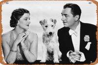 หลังจากชายร่างผอมโดย W.s. Van Dyke With Myrna Loy, William Powell,Dog Asta, 1936 (B/W ภาพ) ป้ายดีบุกป้ายโลหะวินเทจโปสเตอร์ภาพยนตร์ย้อนยุคสำหรับป้ายร้านโลหะบาร์บ้านเครื่องตกแต่งฝาผนังของขวัญป้ายประดับ12X8นิ้ว