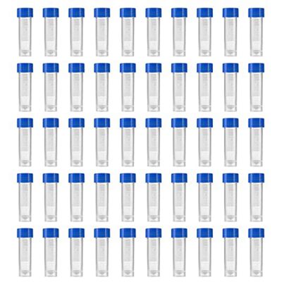 200Pcs 5Ml Plastic Graduated Vial Storage Container Test Tubes with Screw Caps