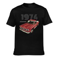 Novelty Tshirts 1974 Chevy Stepside Pickup Truck Funny Pattern Printed Tee