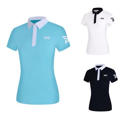 Summer golf womens short-sleeved T-shirt breathable quick-drying sports GOLF clothing fashion lapel POLO shirt UTAA PXG1 ANEW Master Bunny XXIO Malbon❉♠
