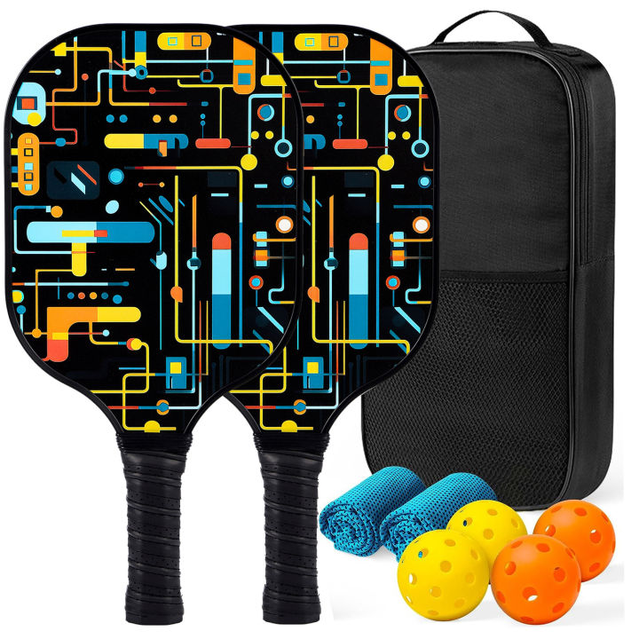 USAPA Pickleball Paddles Set, Lightweight Paddles Carbon Fiber Surface ...