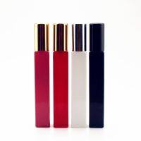 12ml Thick Glass Bottle Square Perfume Vials Mini Fragrance Cosmetic Packaging Spray Bottles Refillable Glass Vials Red Black Travel Size Bottles Cont