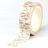 2023 NEW 1PC 10M Decor Rabbit Carrot Leaves Easter Washi Tape for Scrapbooking Journal Adhesive Masking Tape Kawaii Stationery Pendants