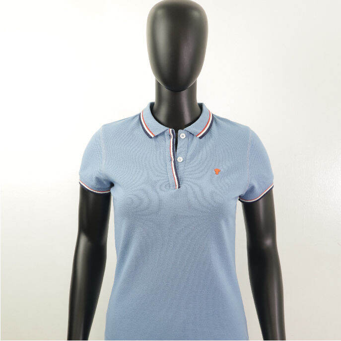 Collezione c2 slim fit 21et1k064 blue pique polo shirt wear women key