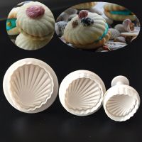 3Pcs Shell Shape Plastic Fondant Cake Molds Wedding Cookies Plunger Cutter Chocolate Biscuit Kitchen Baking Decorating Tools Bread Cake  Cookie Access