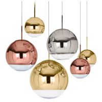 Simple electroplating spherical golden silver copper ball glass LED Hanging LightNordic restaurant bar cafe bar pendant lamp