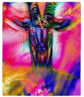 CafePress psychedelic Baphome blanket, super soft blanket, flannel