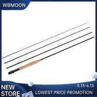 WBMOON 2.7M Fly เบ็ดตกปลาการเคลื่อนไหวแบบรวดเร็วปานกลาง4ชิ้นคาร์บอนไฟเบอร์ Fly Rod 5/6 #