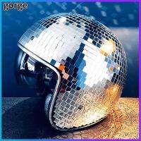 GORGE Party สำหรับผู้ชายผู้หญิง Glitter กระจกคาวบอย Disco Ball หมวก Retractable Visor เสื้อผ้าอุปกรณ์เสริม Disco Ball Helmet