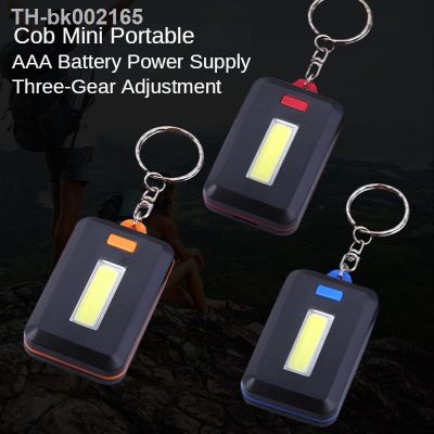 ◑☊ No. 7 Battery Cob Portable Keychain Light Outdoor Household Emergency Light Backpack Tent Mountaineering Mini Flashlight