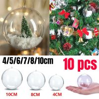 【CC】✜  10 Pcs Transparent Plastic Fillable Bauble Xmas Hanging Ornaments Decoration for Wedding