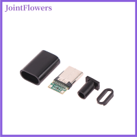 JointFlowers ปลั๊กเชื่อมเร็ว Type-C,3A Usb3.1/5A ปลั๊กตัวผู้ในปัจจุบันแรงสูงอุปกรณ์เสริมสายข้อมูล DIY จำนวน2ชิ้น