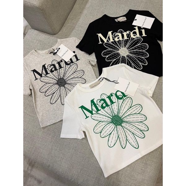 new-mardi-mercredi-top-เสื้อยืดผ้าร่องเล็กสุดฮิต-ยืดตามตัว-ทรงสั้น-พิมพ์ลายดอกไม้-กำลังฮิตสุดๆลายน่ารักมากๆ