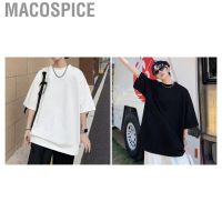 COD Macospice Short Sleeve T Shirt  Round Neck Mens Cross Print Breathable for Office