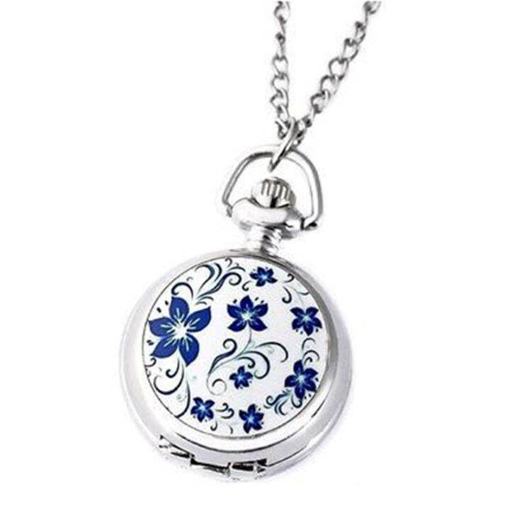 couple-models-classic-fashion-retro-quartz-small-silver-lotus-blue-flower-pocket-watch