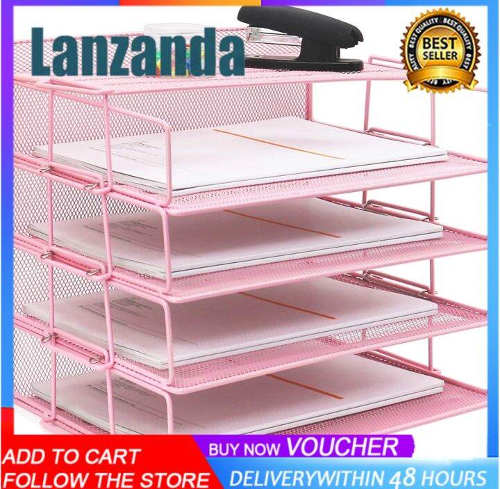 Paper Tray Letter Tray Desk Organizer, 6 Tier Stackable Paper Tray