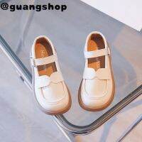 guangshop ที่เรียบง่ายสไตล์อังกฤษเด็กสาวรองเท้าแบนทุกการแข่งขันน่ารักส่องแสงรองเท้าหนังสิทธิบัตรสำหรับงานแต่งงาน2-16ปีเด็กรองเท้า T22N07CC-40