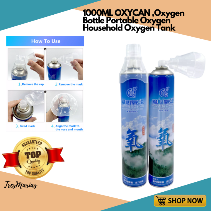 Medical Oxygen Bottle Portable Oxygen cylinder 1000ml Pure Oxygen Can ...