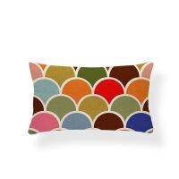 Colorful Geometry Throw Pillow Striped Letter Dream Big Semicircle Cushion Cover