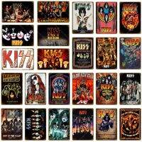 Vintage Kiss Band โปสเตอร์ป้ายโลหะสำหรับตกแต่งบ้านและ Bar Club Decor-เพลง Rock ป้ายโลหะคลาสสิกภาพวาดแผ่น-คุณภาพสูงผนังผ้าใบ YJ220