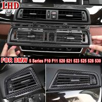 LHD carbon fiber Car Steering Wheel Cars Chromed Air Vent Grille Cover Panel For BMW 5 Series F10 F11 520 525 528 530 535