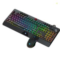 Ergonomic Keyboard Mouse Combo Led Rainbow Backlit Wired Gaming Rgb for Office .