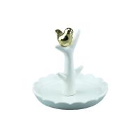 [COD] Foreign trade order electroplating bird ceramic branch ring plate necklace bathroom decoration