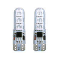 2x T10กันน้ำ W5w 501รถลิ่มด้านแสง Bulb-6SMD 5050 RGB LED ControlStrobe แฟลชลิ่มโคมไฟหลอดไฟ