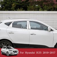 สำหรับ Hyundai IX35 2010-2022ประตูรถเหล็กสแตนเลสเสาหน้าต่างคอลัมน์โพสต์ B/C ฝาครอบช่องแอร์สติกเกอร์ภายนอกอุปกรณ์เสริม