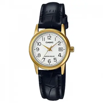 Casio watches leather strap on sale price