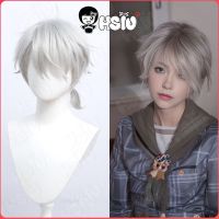 Game Identity V Cosplay Wig Embalmer Aesop Carl Cosplay Wig HSIU 30CM Silver Gray Short Hair Synthetic Wig Embalmer Cosplay Wig