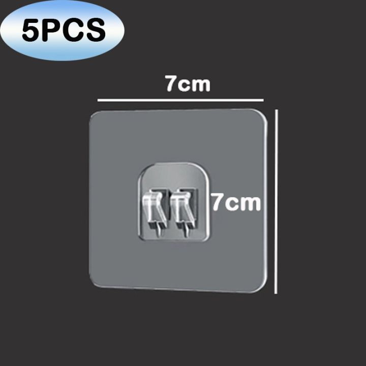 ตะขอติดผนัง5-10ชิ้นตะขอราวแขวนลวดโปร่งใสติดผนังปราศจากการเจาะห้องครัวห้องน้ำที่ยึดภาพไม่ใช่คราบสติ๊กเกอร์ที่แขวนภาพ-amp