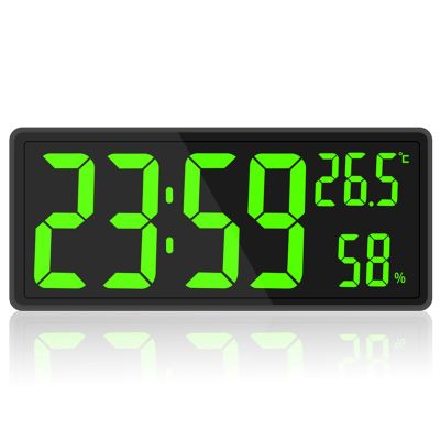 LED Digital Wall Clock, Large Digits Display,Indoor Temperature&amp;Humidity,for Farmhouse, Home,Classroom,Office