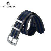 ☋ San Martin Watch Strap Nylon Band 20mm 22mm Universal Sports Woven Paratrooper Watchband Pilot Military NL08