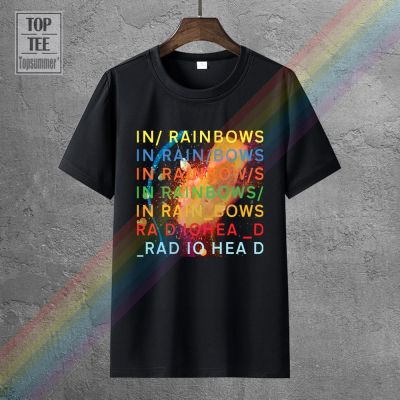 Rainbows Rock Radiohead Black Tee Size S3Xl Mens Cotton Tshirt Fashion Men T Shirt Normal 100% Cotton Gildan