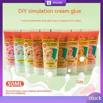 1pc White Plastic Resin 50g Simulation Cream Glue For Diy Daily
