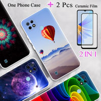 2ใน1สำหรับ Realme C21Y C25Y เคสโทรศัพท์พร้อมที่ป้องกันหน้าจอฟิล์มกันรอยกันกระแทกโค้งเซรามิก