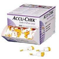 Accu-Chek Safe-T-Pro Uno กล่องม่วง 200 ชิ้น จำนวน 1 กล่อง (200X11231)