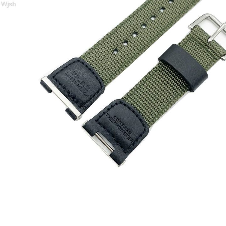 สายนาฬิกาผ้าใบไนลอนสำหรับ-casio-sgw-100-sgw-100-ผู้ชายผู้หญิงสีดำกองทัพสีเขียวกีฬากันน้ำสร้อยข้อมือ